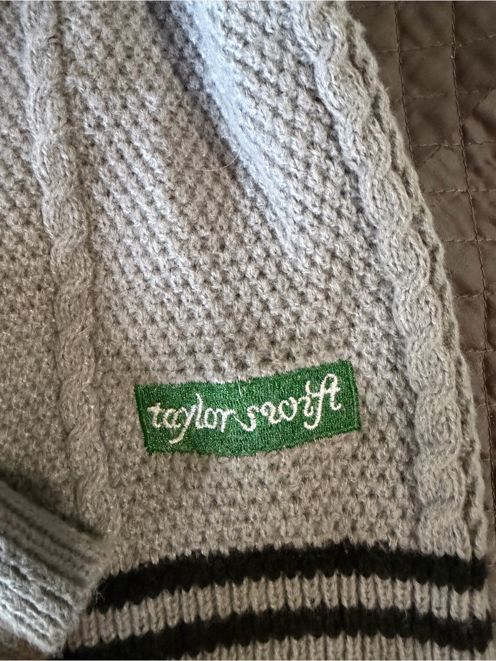 Grey & Green Holiday Cardigan - Picture 3 of 3